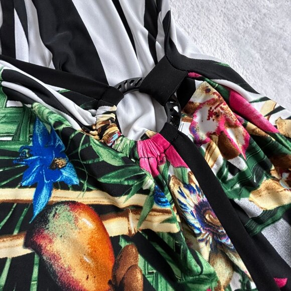 Joseph Ribkoff Womens Wrap Style Floral & Zebra Print 3/4 Sleeve Top Size 8 - Picture 8 of 8